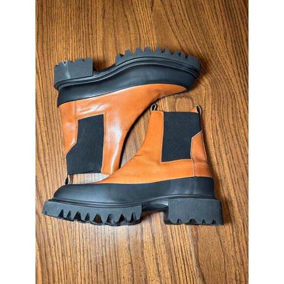 ALLSAINTS Harlee Tan Leather Chunky Chelsea Boots size 38 US 7 - Picture 5 of 8